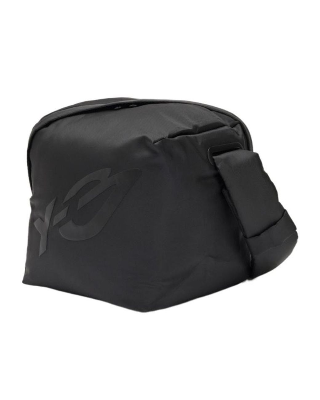 Y-3 Black Padd Logo-Print Padded Messenger Bag for men