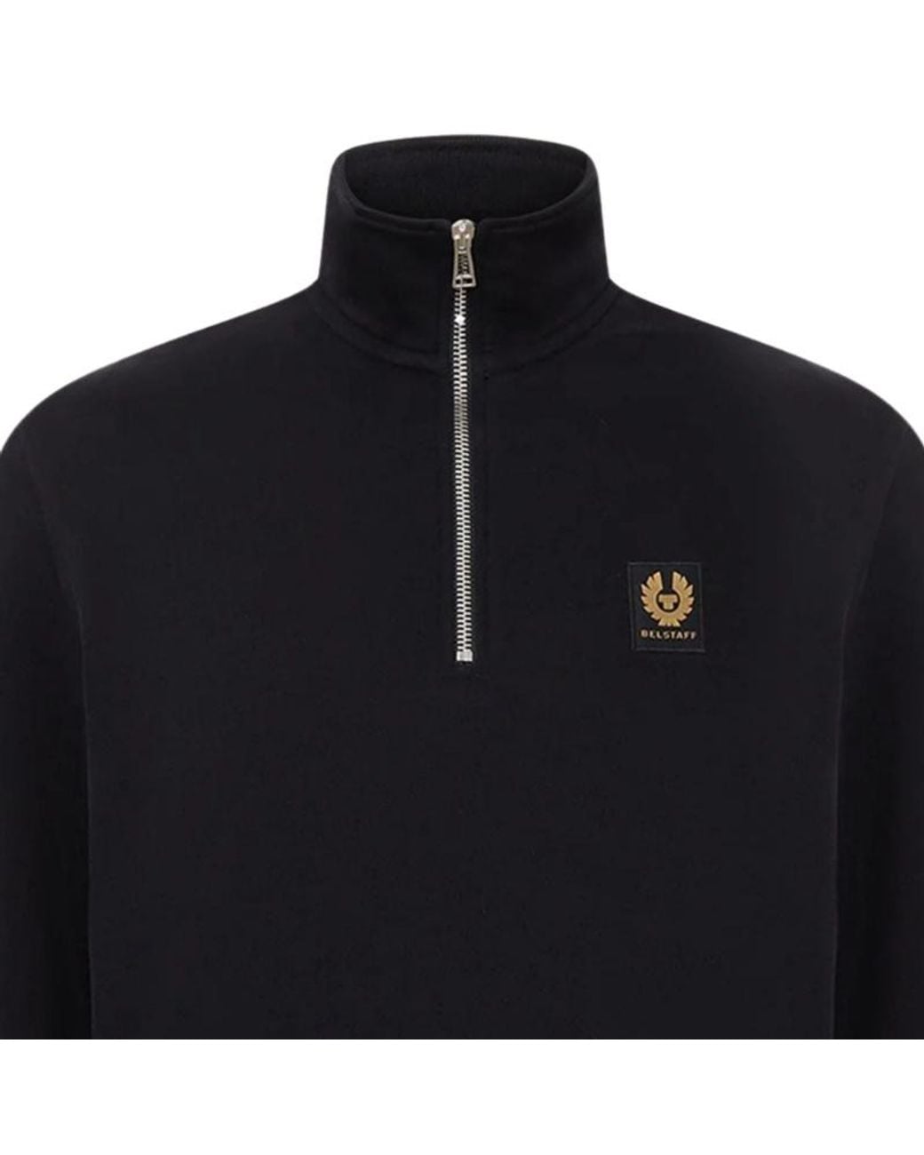 Belstaff Blue Quarter-Zip Logo-Patch Sweater for men