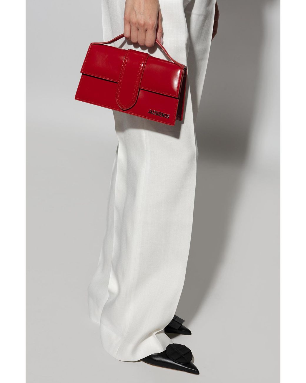 Jacquemus Red Le Grand Bambino Logo Plaque Tote Bag
