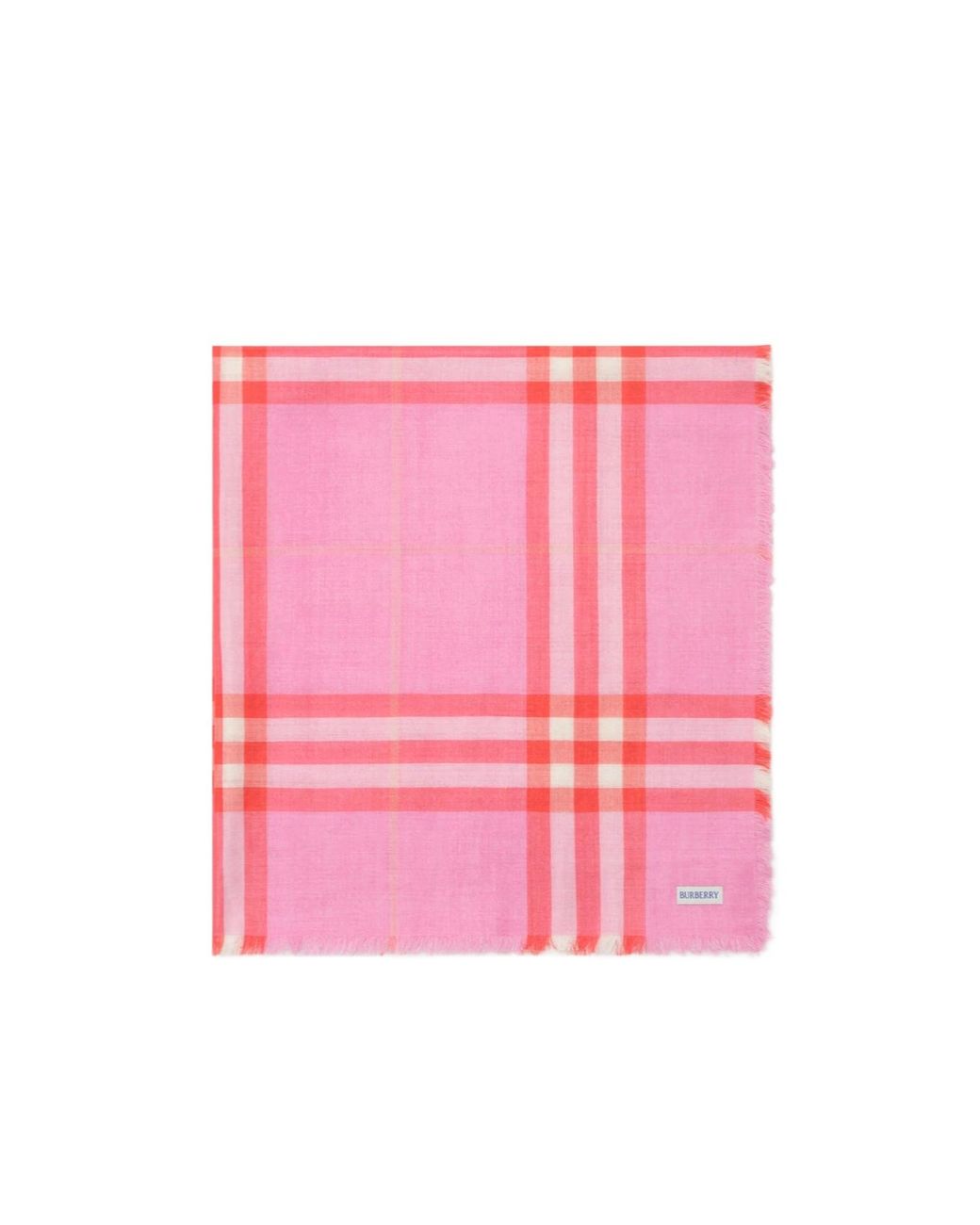 Burberry Pink Check Fringed Scarf
