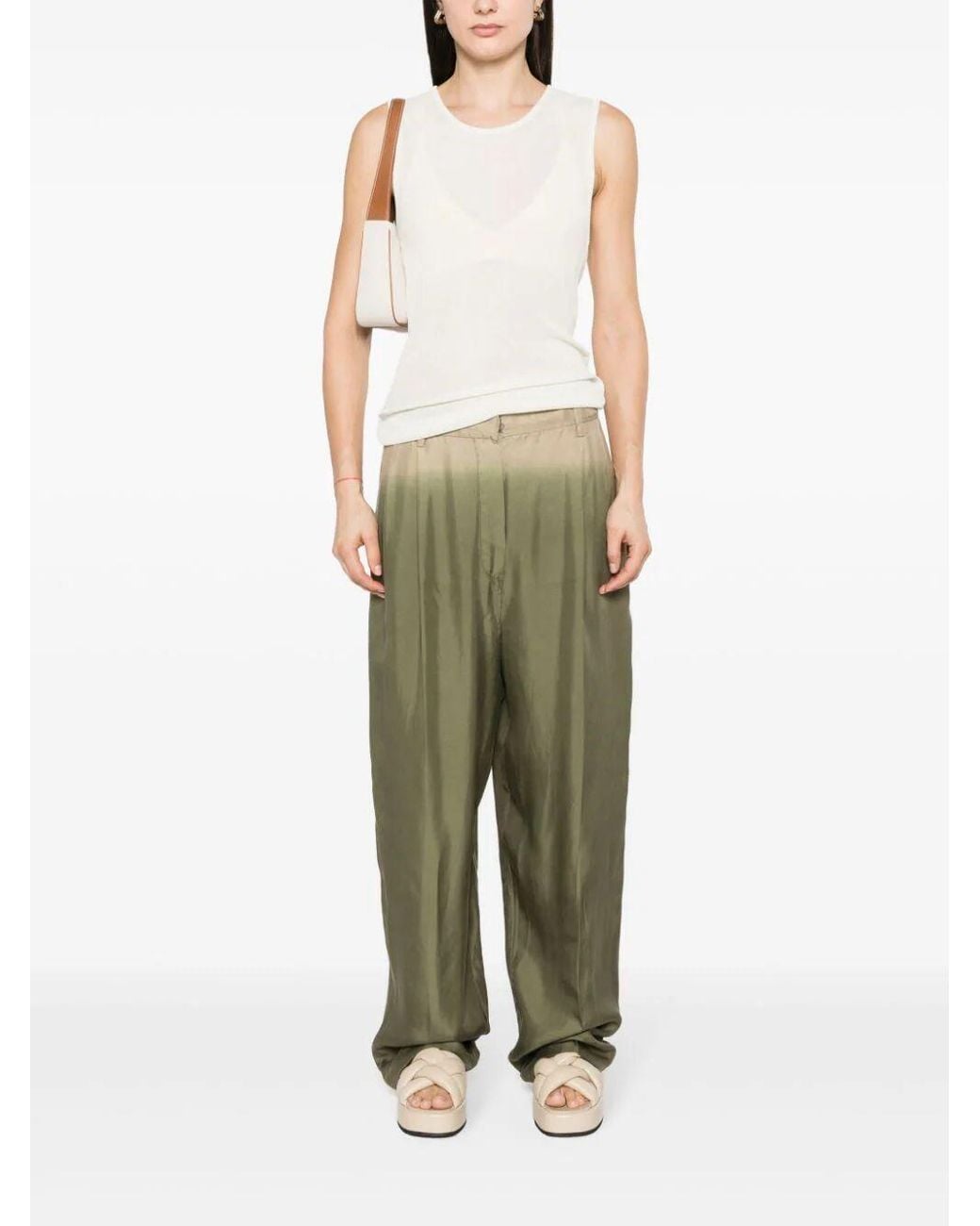 Prada Green Gradient Twill Pants