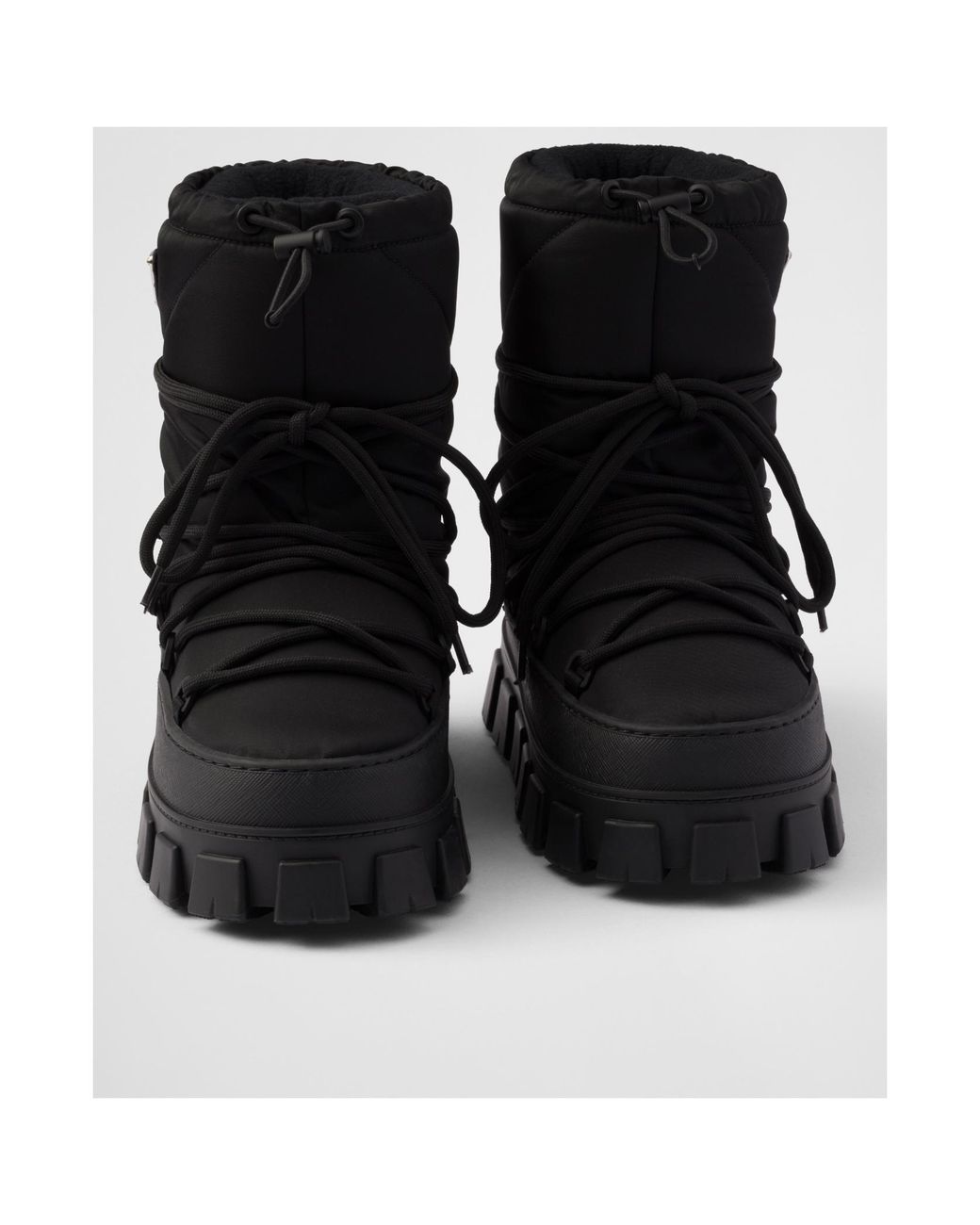 Prada Black Winter Nylon Platform Boots