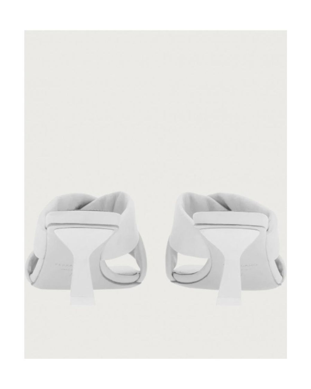 Ferragamo White Logo High-Heeled Sandals