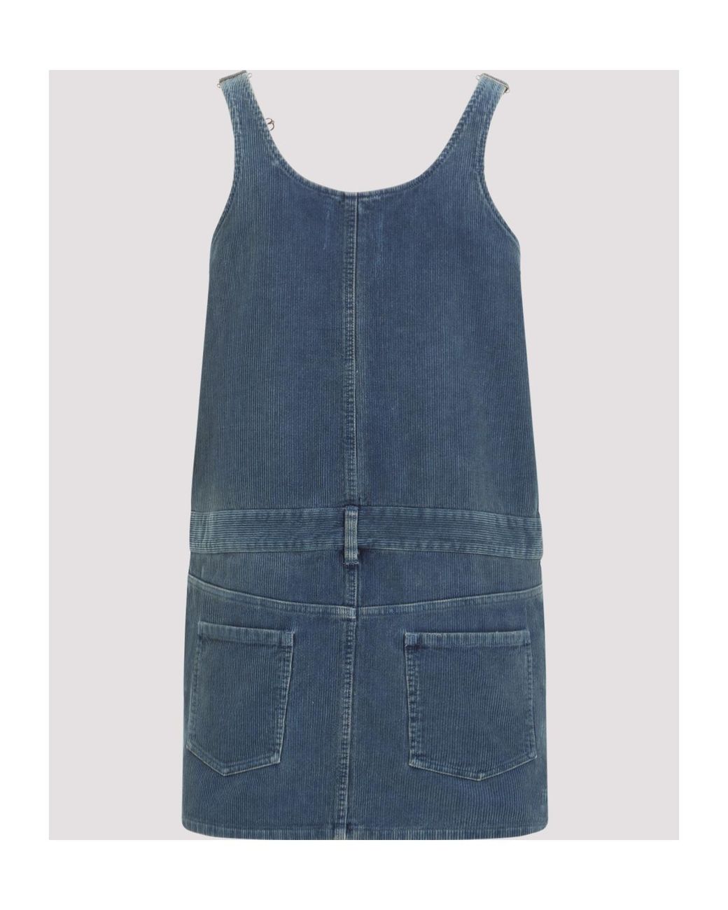 Miu Miu Blue Washed Corduroy Mini-Dress