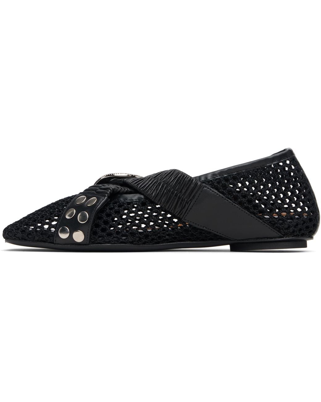 Toga Black Mesh Ballet Flats