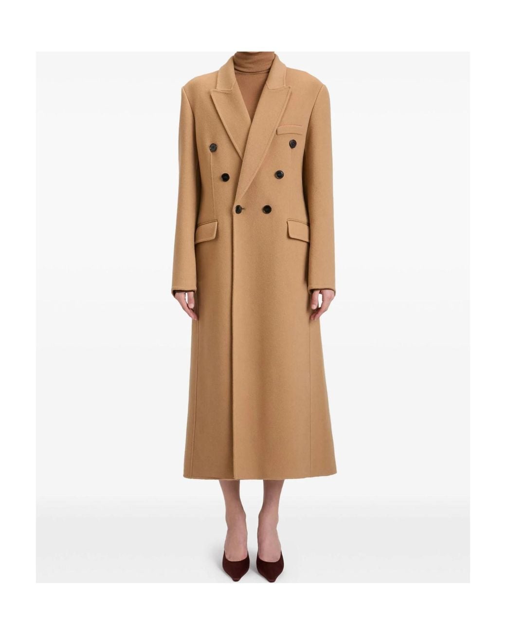 Victoria Beckham Natural Double Faced Overcoat