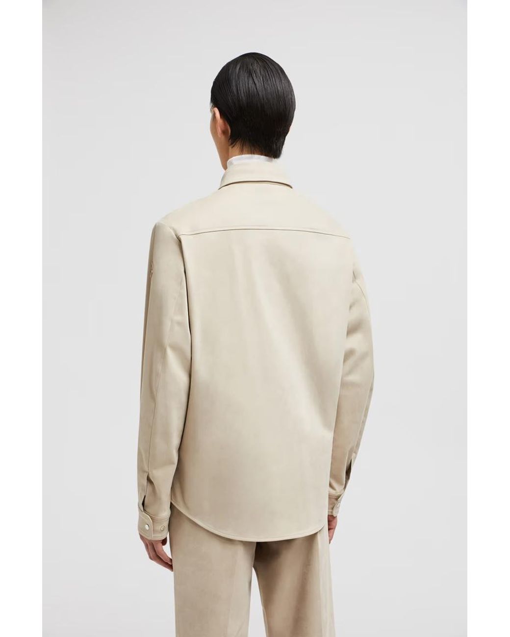 Moncler Natural Collared Long-Sleeve Shirt for men