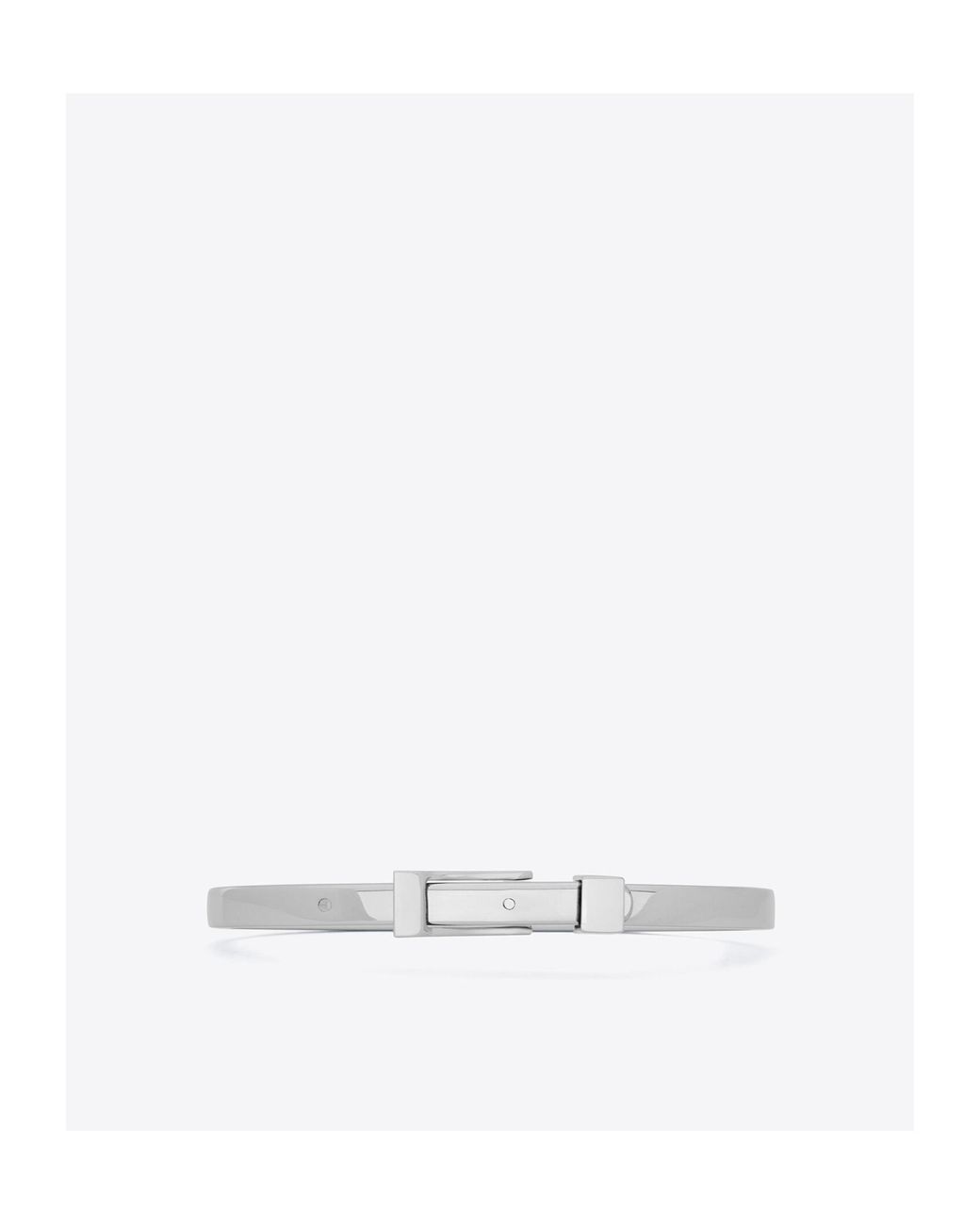 Saint Laurent White Logo Engraved Buckle Bracelet for men
