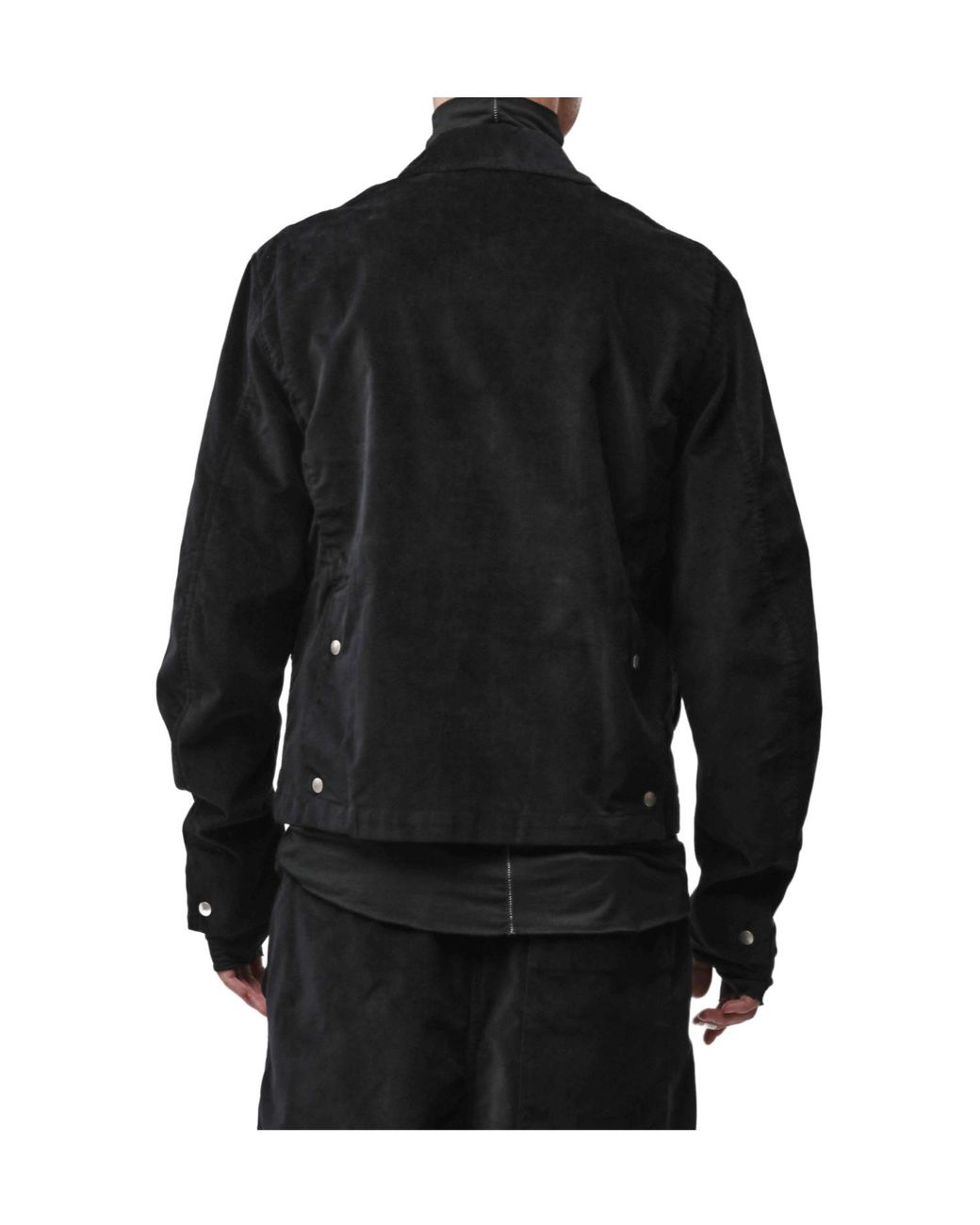 Thom Krom Black Zip-Front Velvet-Effect Jacket for men
