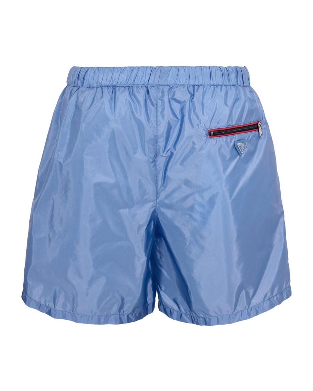 Prada Blue Solid Color Swim Trunks for men
