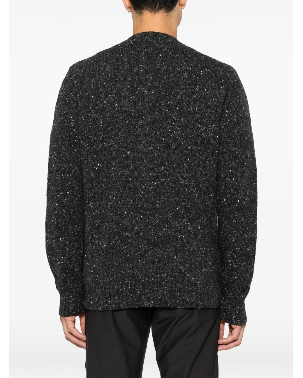 Eleventy Black Button-Up Cardigan for men