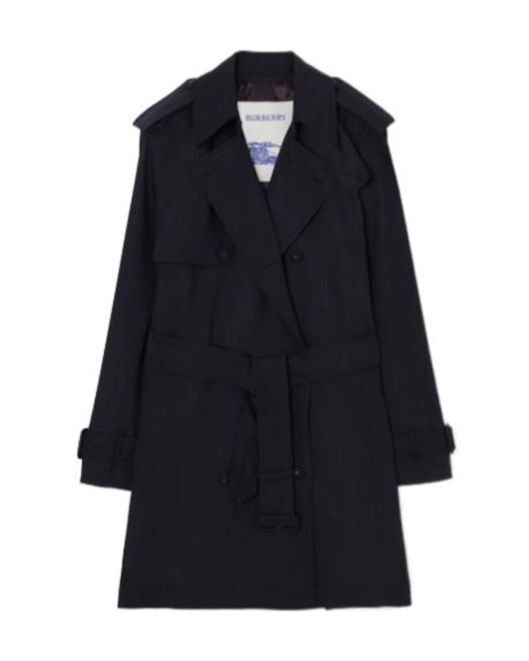 Burberry Blue Latchmere Belted Trench Coat