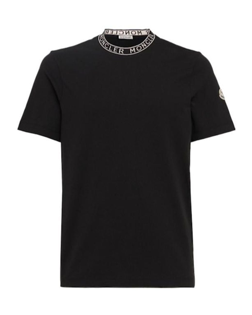 Moncler Black Logo-Trimmed Cotton T-Shirt for men