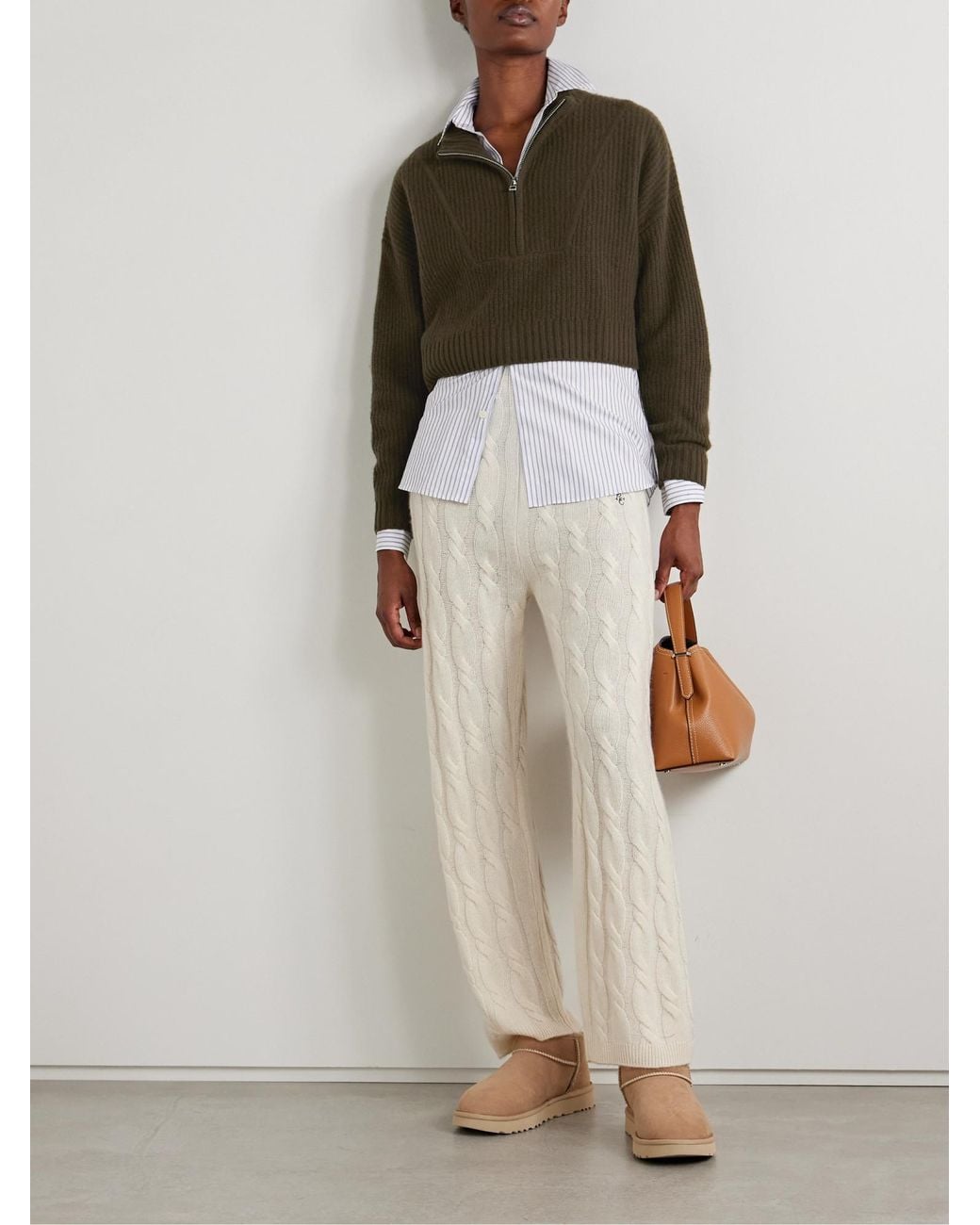 Staud Green Cashmere Short Sweater