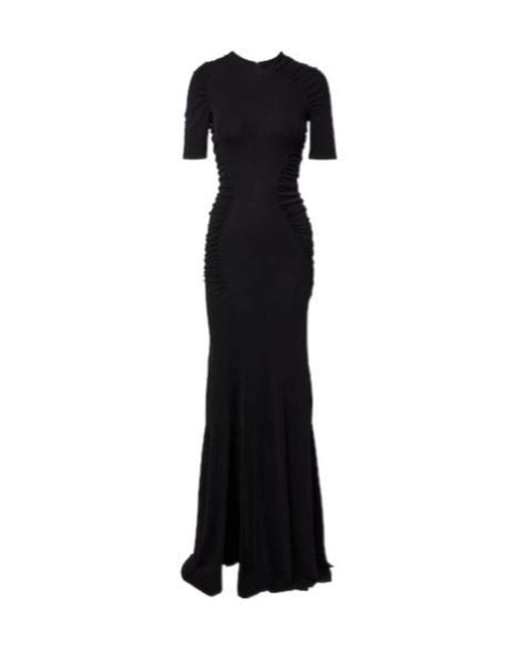 Victoria Beckham Black Ruched Crêpe Jersey Maxi Dress