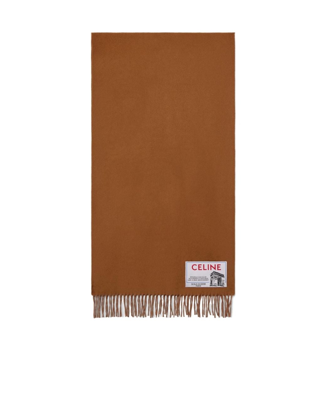 Céline Brown Cashmere Wool Scarf