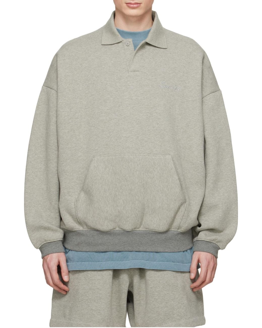 Fear Of God Gray Signature 90S Polo Sweatshirt for men