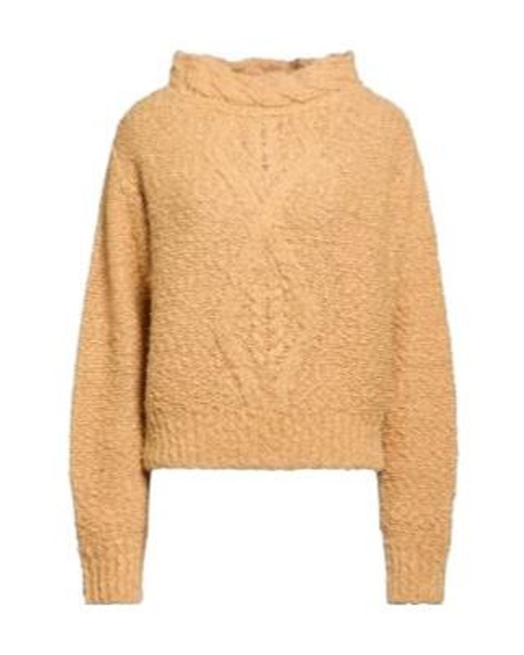 Isabel Marant Natural Thick Knit Turtleneck Sweater