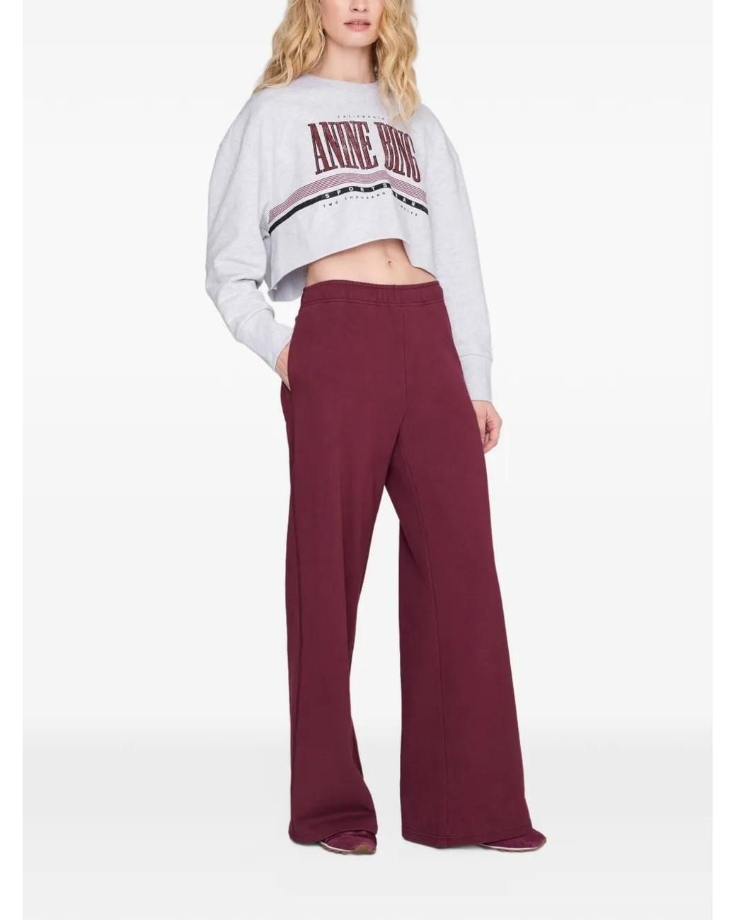 Anine Bing Red Elastic-Waist Athletic Pants