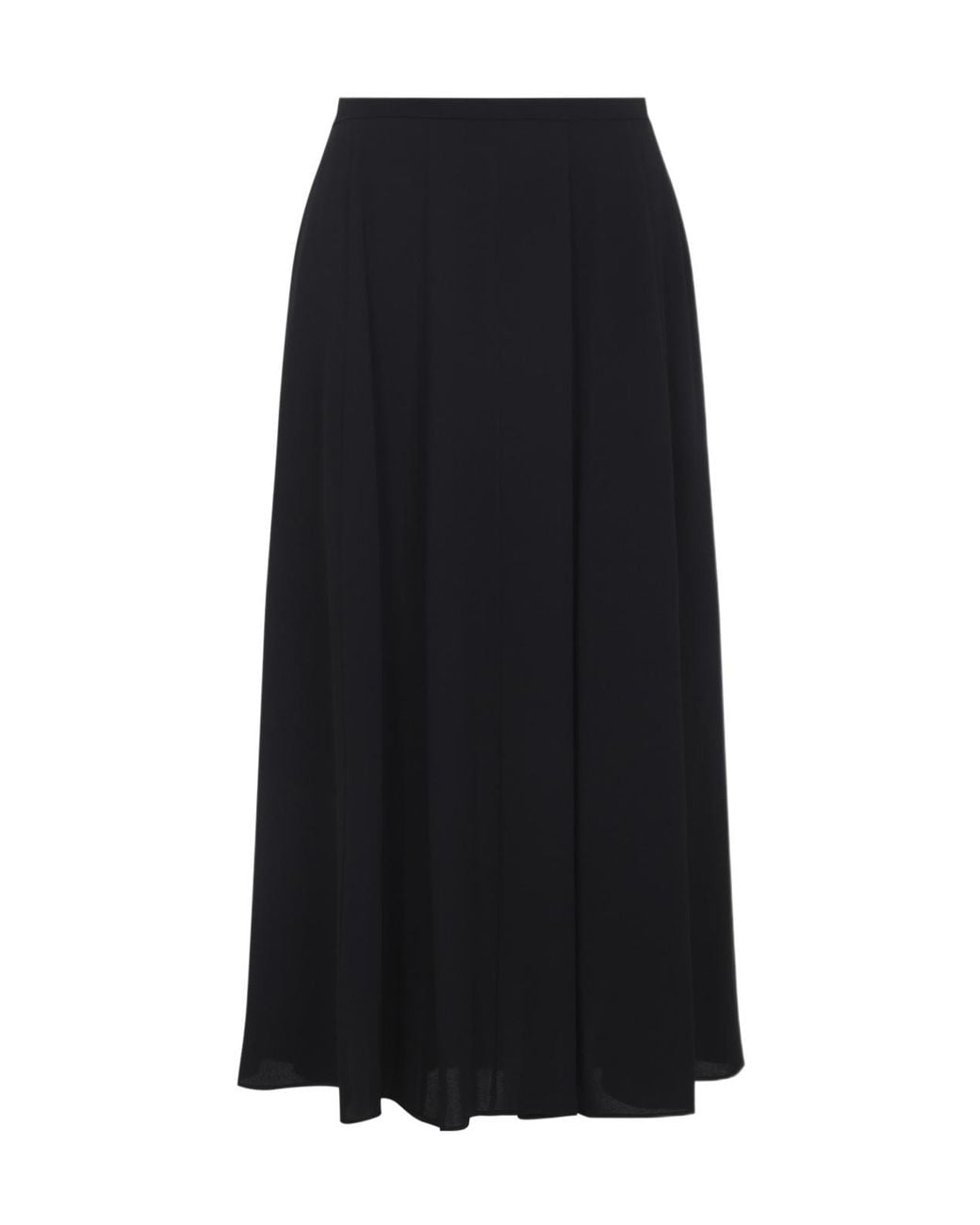 Alberta Ferretti Black Georgette Midi Skirt