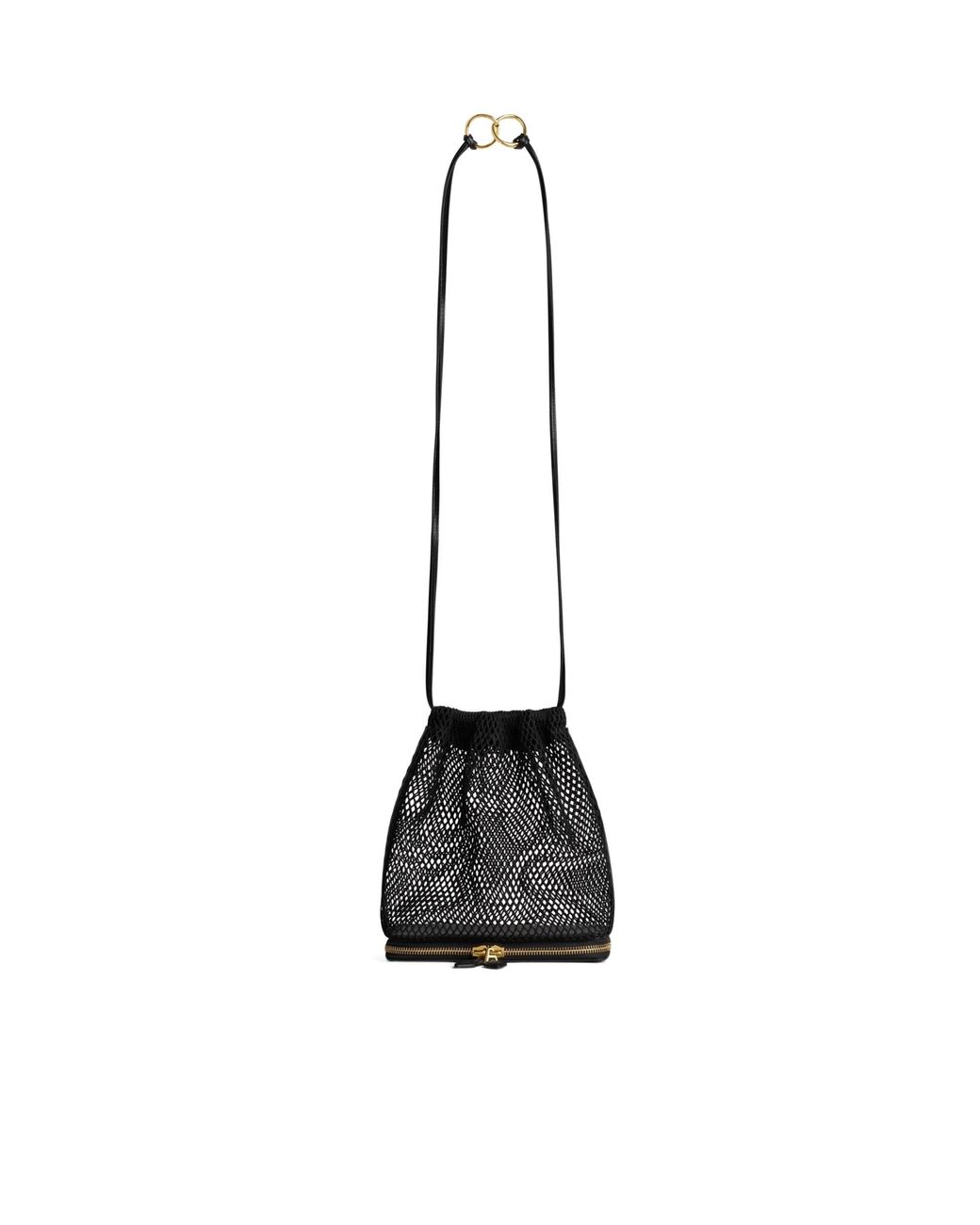 Alaïa White Alaïa Fishnet Drawstring Shoulder Bag