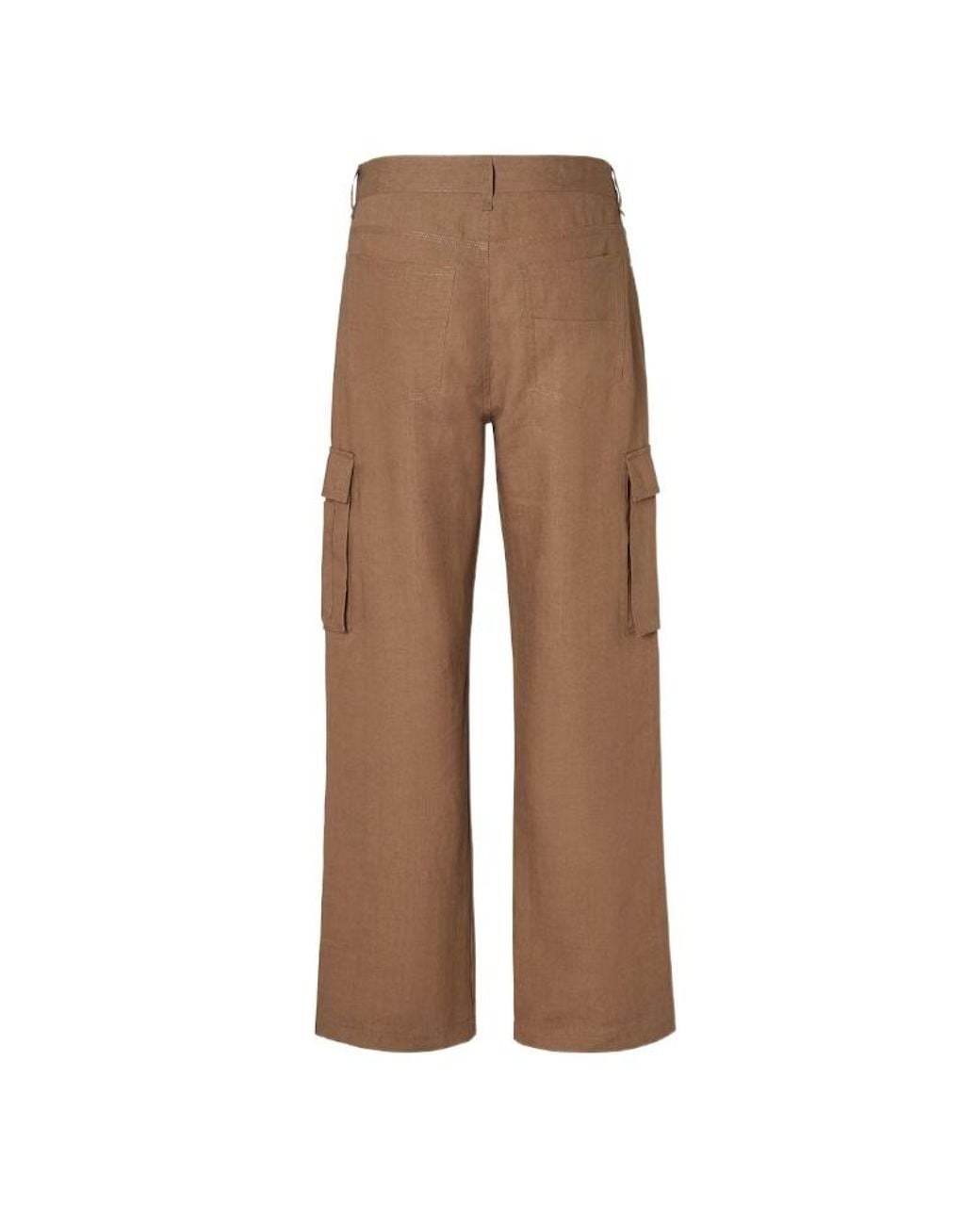 Fendi Brown Logo Embroidered Straight-Cut Cargo Trousers for men