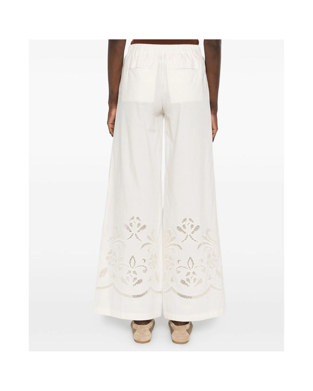 Forte_forte White Elastic Waist Casual Pants