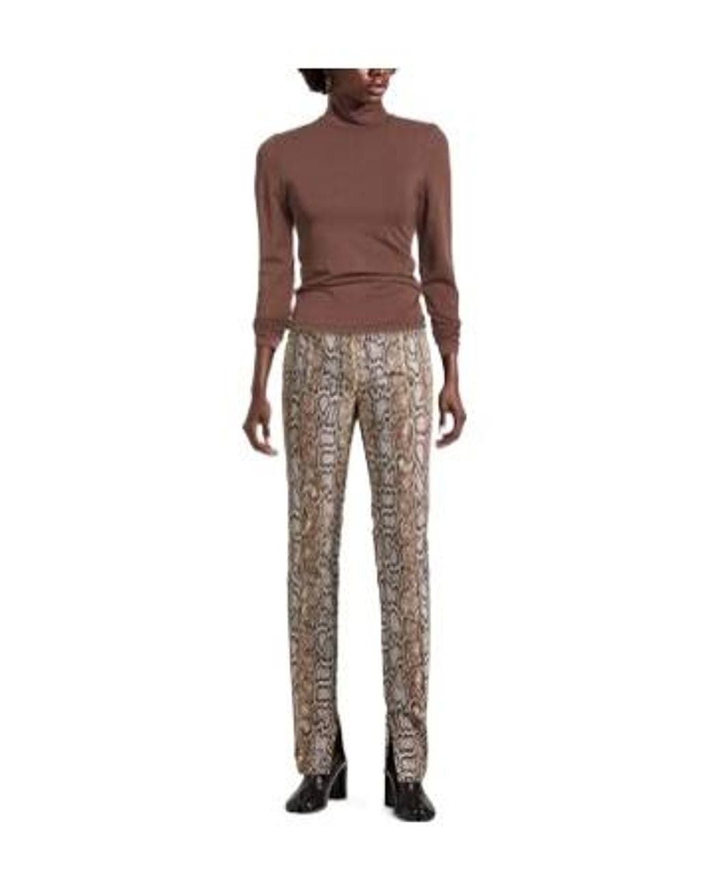 Rag & Bone Brown Solid Color Turtleneck Long-Sleeve T-Shirt
