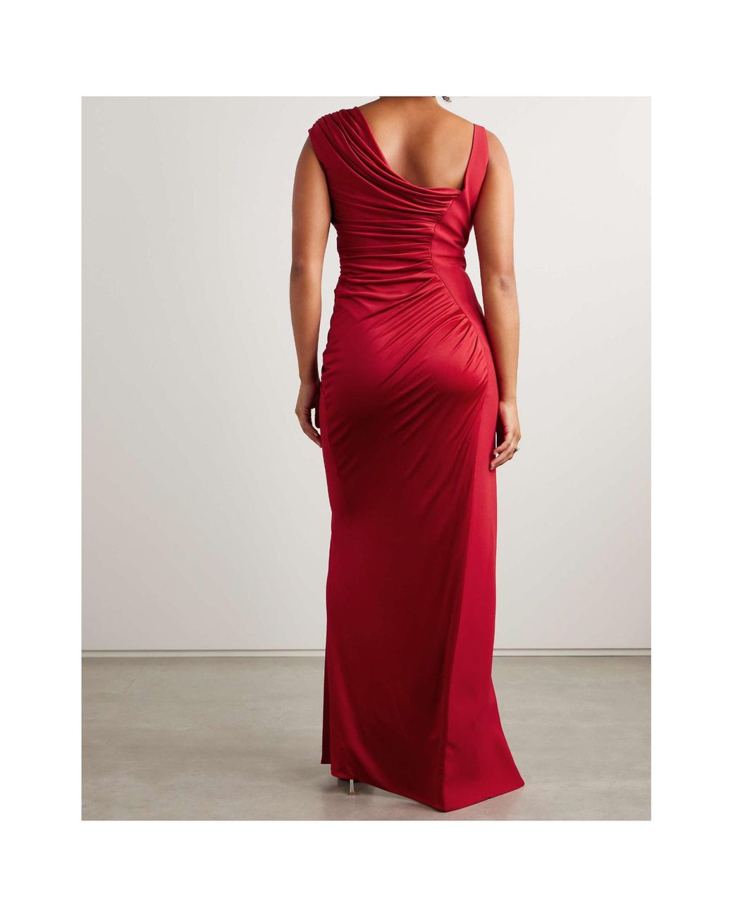 Versace Red Medusa '95 Draped Satin Gown