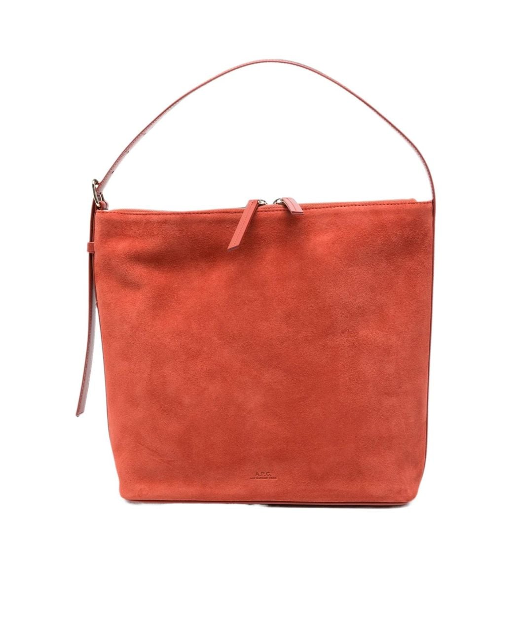 A.P.C. Red Vera Suede Shoulder Bag
