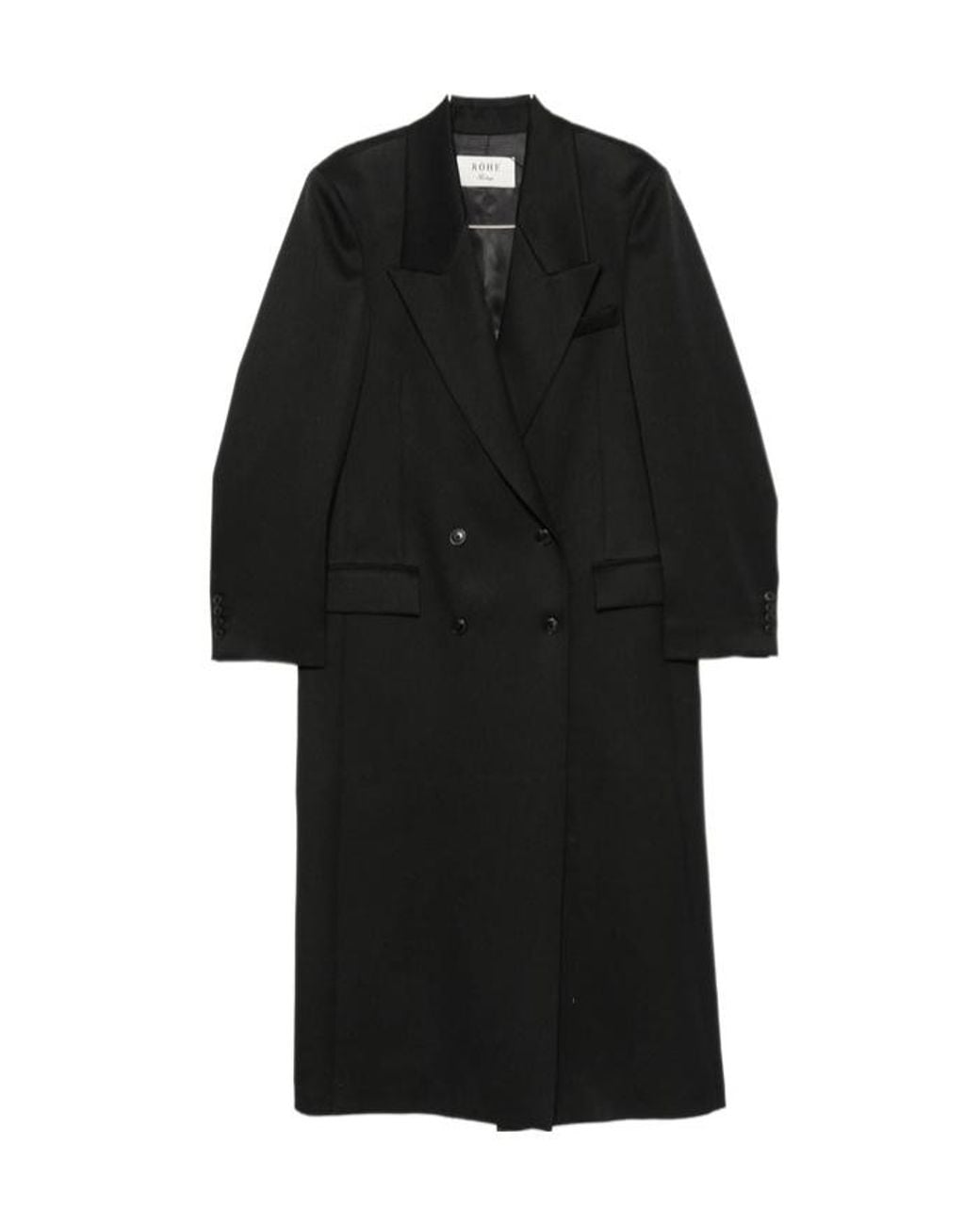 Rohe Black Double Breasted Tailored Coat