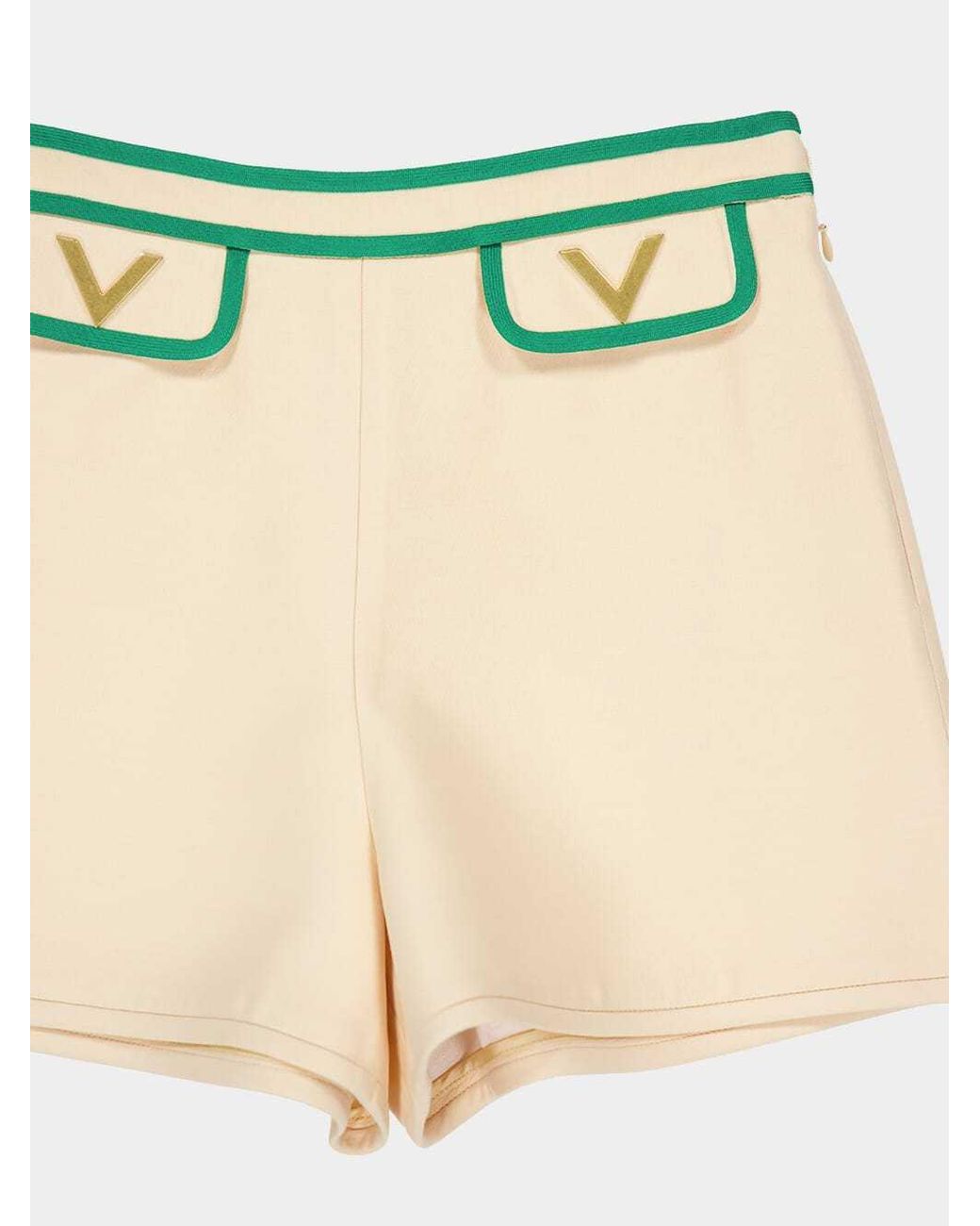 Valentino Green Logo Plaque Shorts