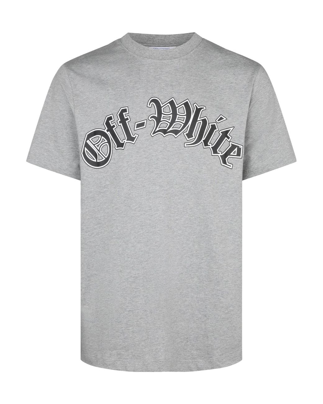 Off-White c/o Virgil Abloh Gray Round-Neck Short-Sleeved Shirt for men