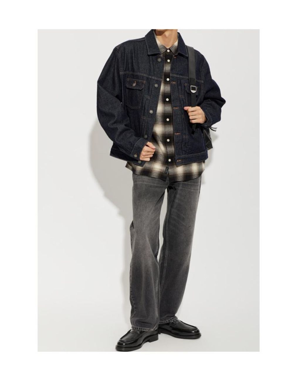 AllSaints Blue Button Denim Jacket for men