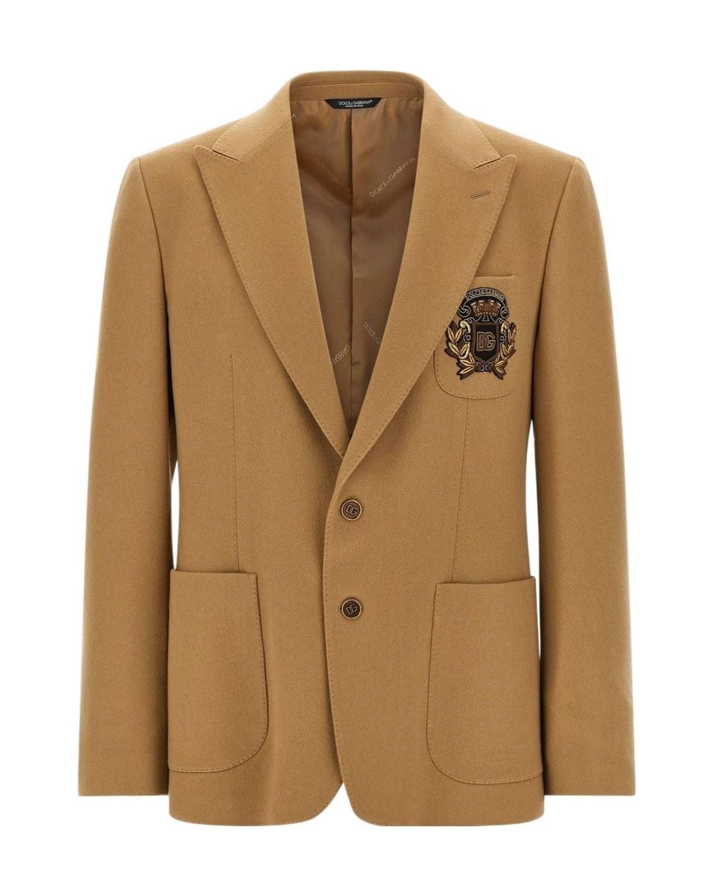 Dolce & Gabbana Brown Portofino Crest Blazer for men