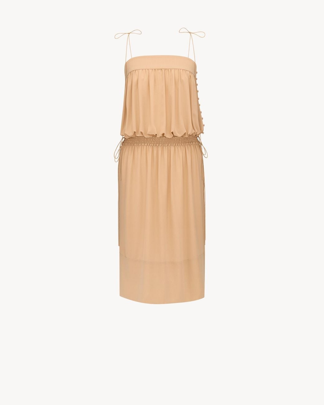 Saint Laurent White Balloon Sleeveless Midi Dress
