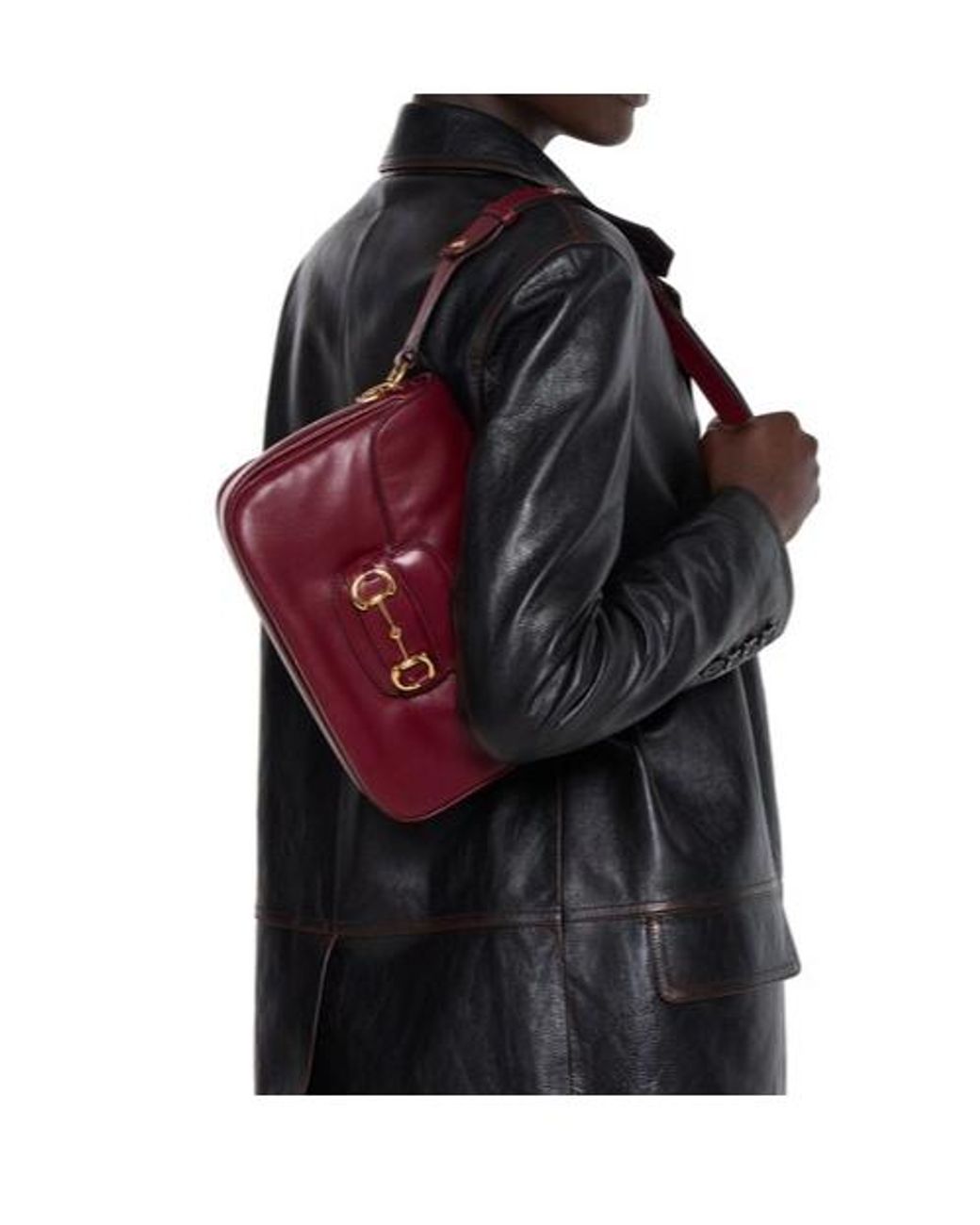 Gucci Red Horsebit 1955 Aura Small Shoulder Bag