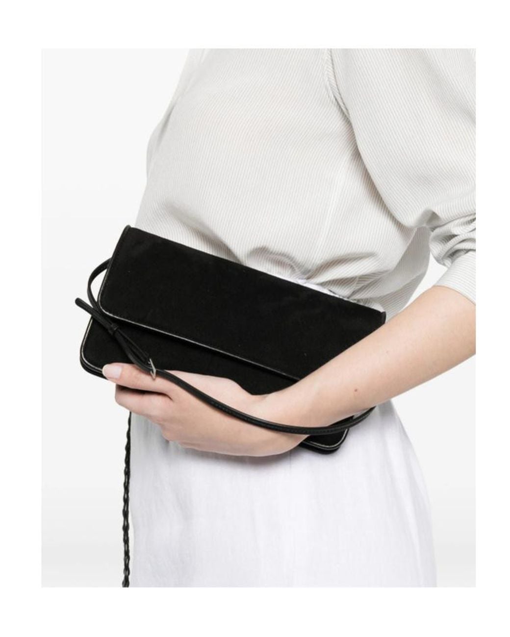 The Row Black Nancy Flap-Closure Shoulder Bag