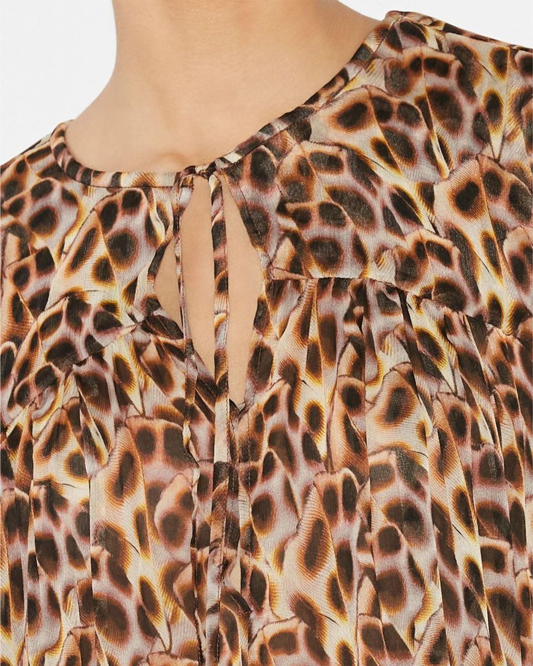 Isabel Marant Brown Isabel Marant Étoile Daytonea Pattern-Printed Ruched Blouse