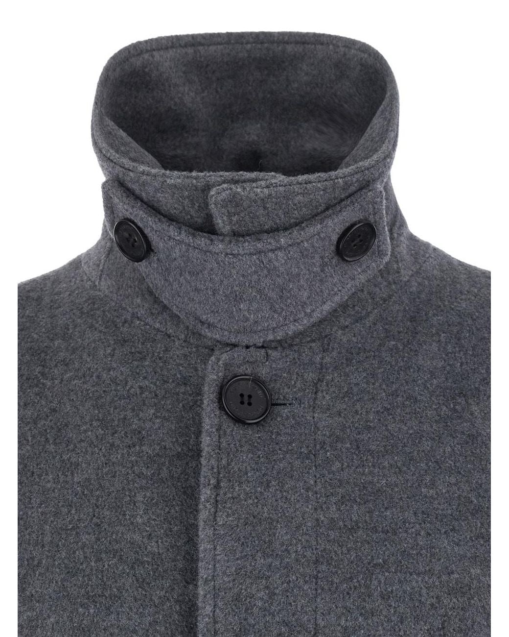 DUNST Gray Belted Cashmere Mac Coat Melange for men