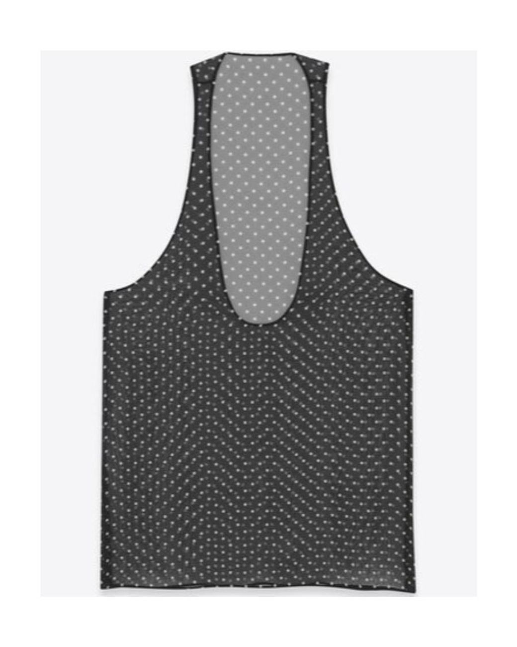 Saint Laurent Gray Sheer Tank Top
