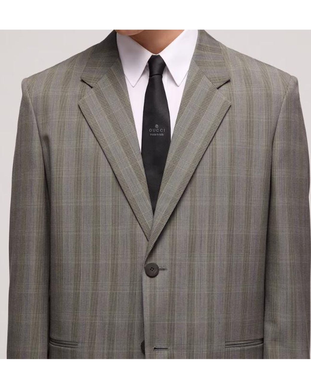 Gucci Gray Prince Of Wales Wool Jacket for men