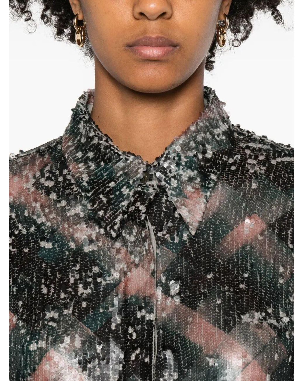 Dries Van Noten Gray Chowy Emb Shirt