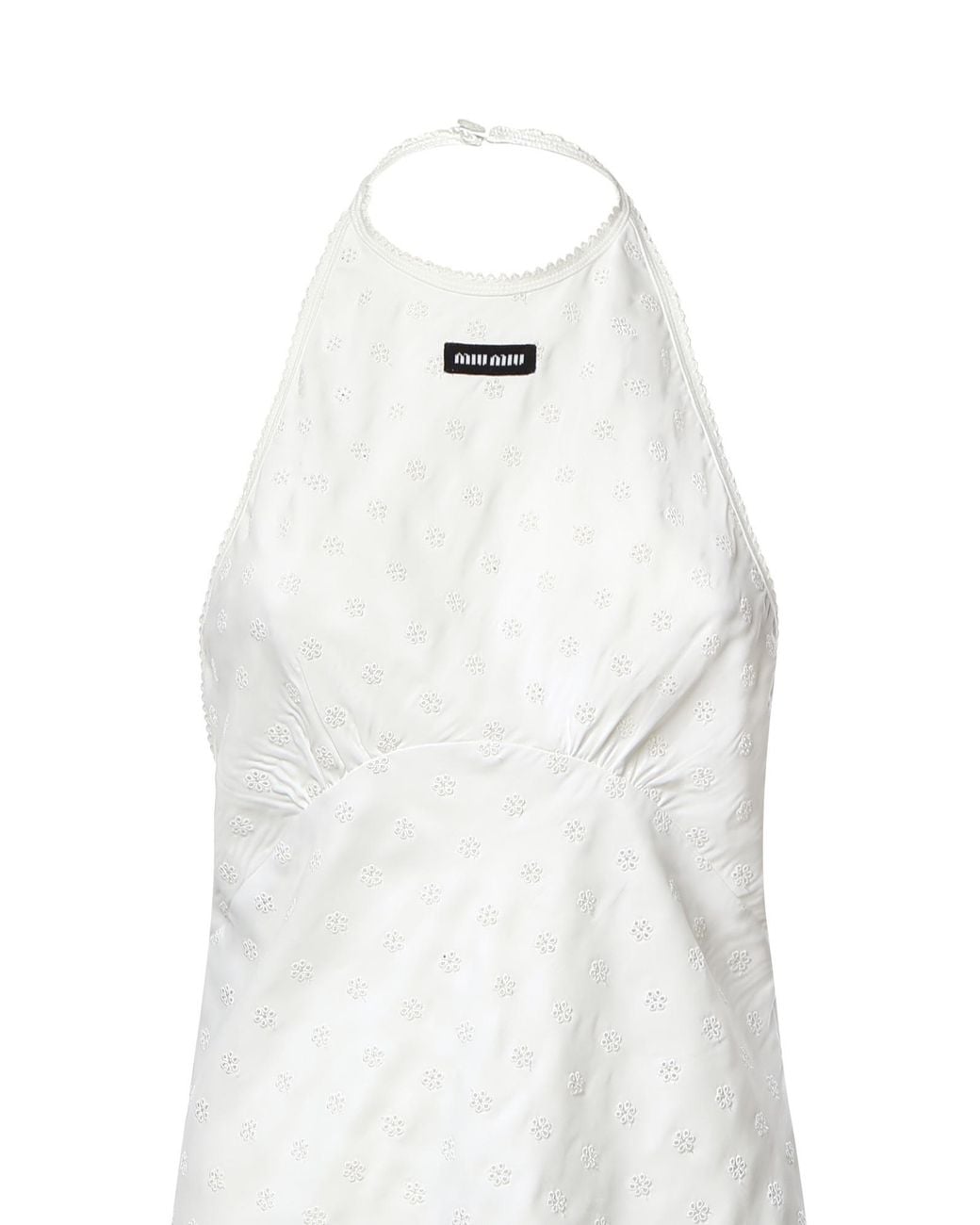 Miu Miu White Cady Eyelet Lace Mini Dress