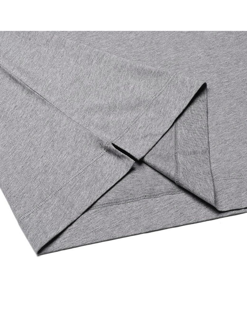 Zegna Gray Logo Embroidered Crewneck T-Shirt for men
