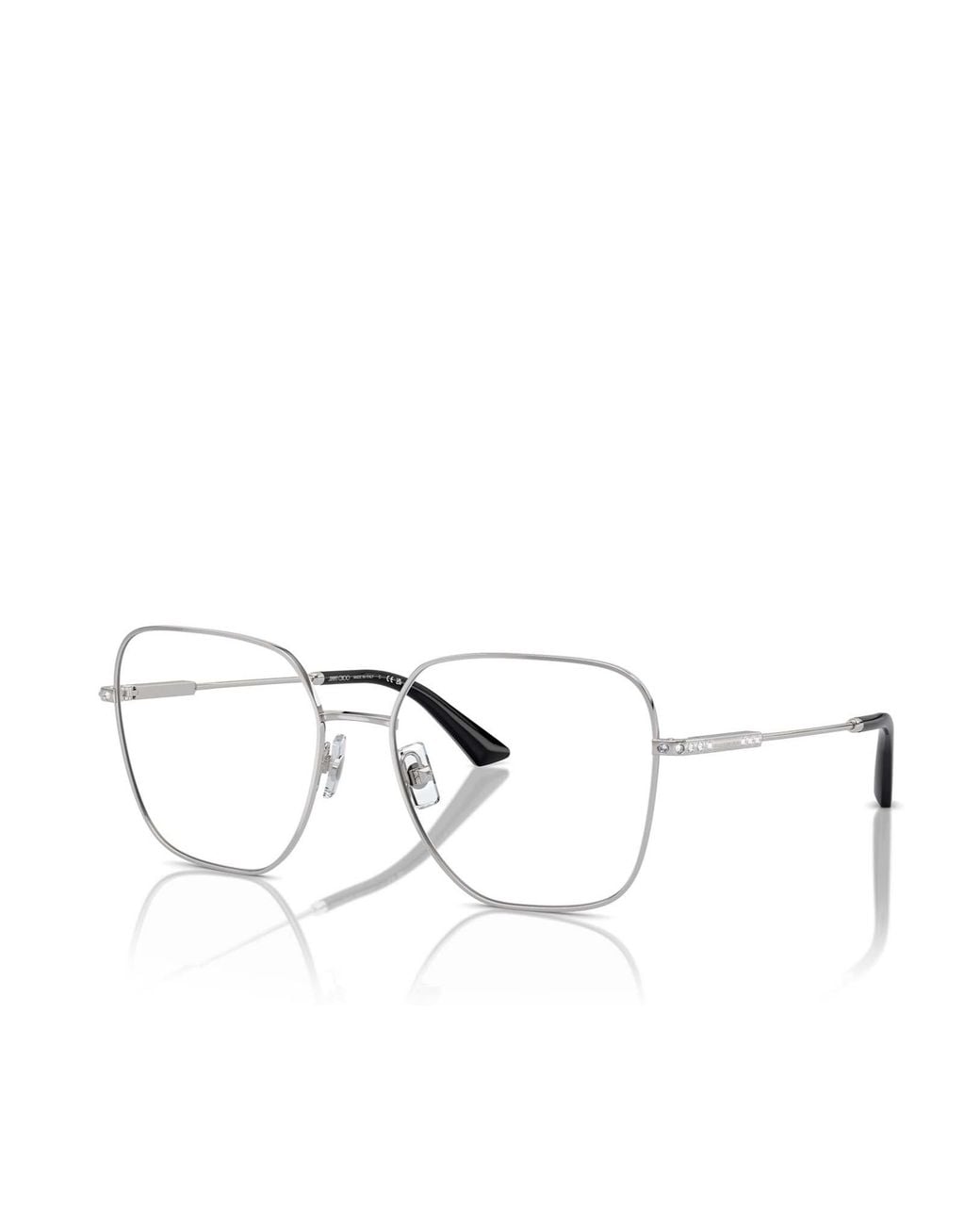 Jimmy Choo White Eyewear Square Frame Glasses