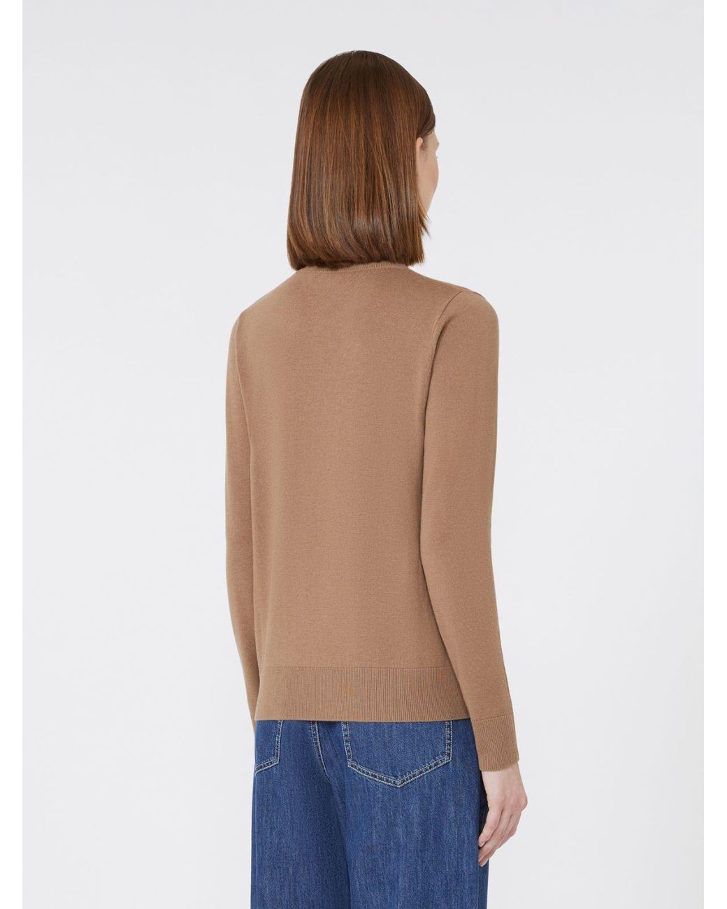 Max Mara Brown 'S Idoneo V-Neck Jumper