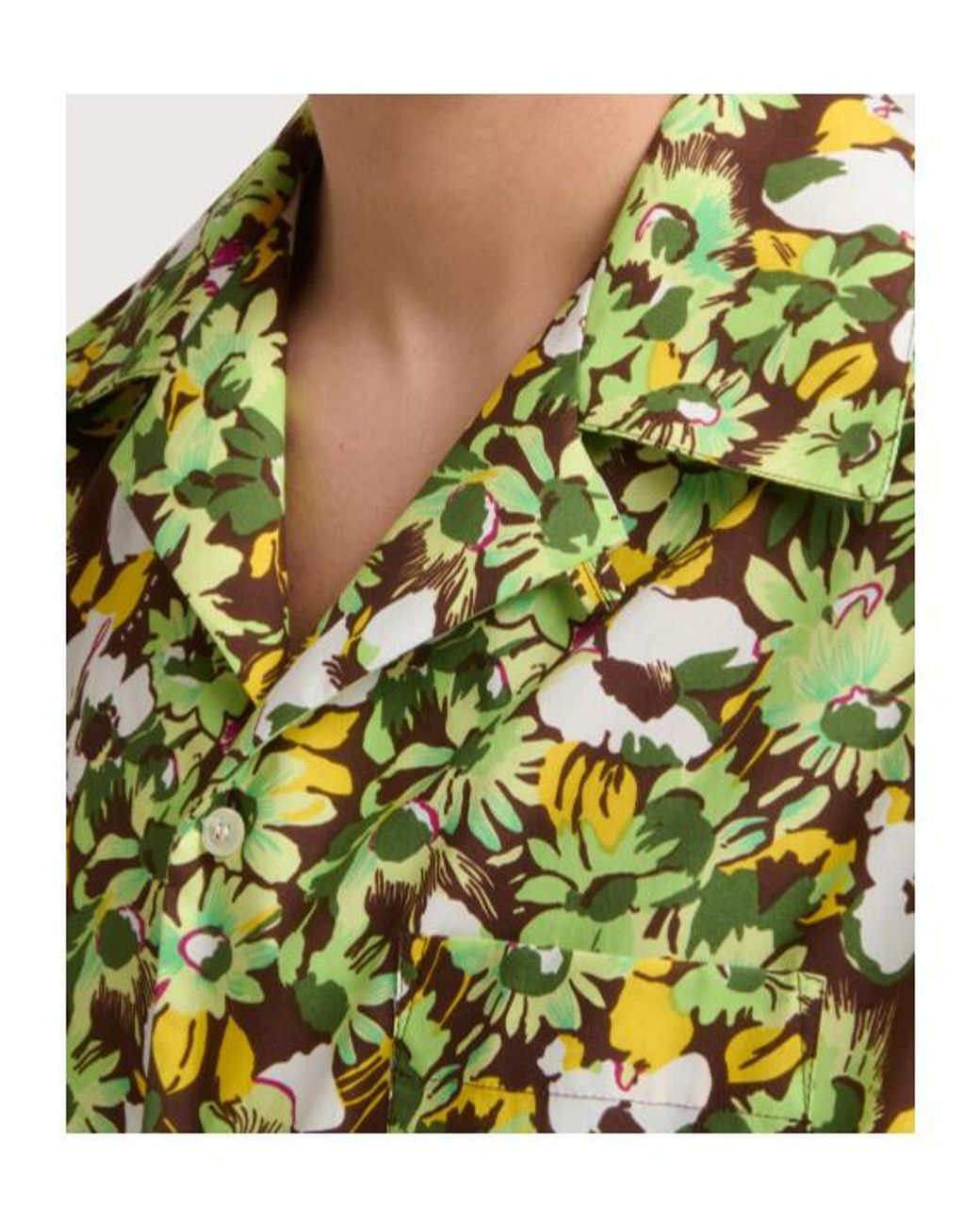Marni Green Pop Flowers Print Poplin Shirt for men
