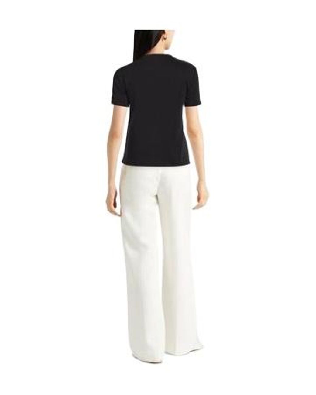 Max Mara Black Solid Color Basic T-Shirt