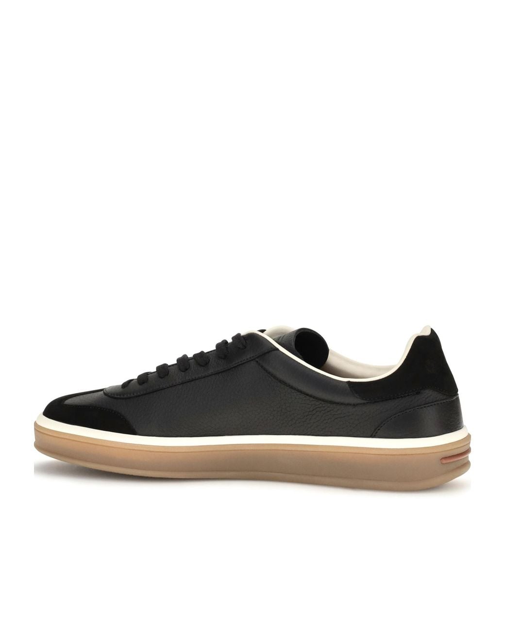 Loro Piana Black Almond Toe Lace-Up Sneakers for men
